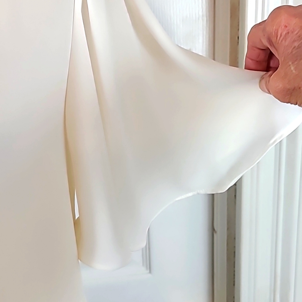 Express Cream Mock Neck Short Sleeve Blouse - Picture 3 of 10